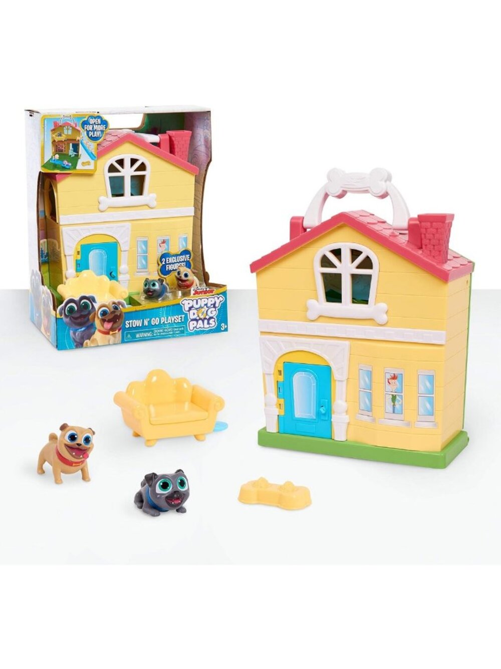 Travel Playset for Kids - Puppy Dog Pals Stow N' Go Toy Set with Handle, Ages 3